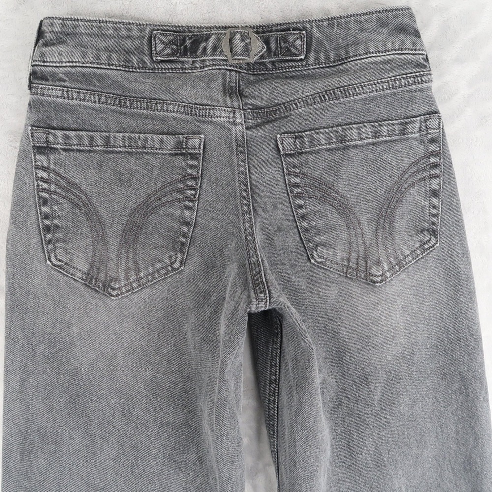 Hollister Jeans Womens 0S w25 Short Fits 26x29 Gray Low-Rise Baggy Cinch Back - Picture 8 of 13